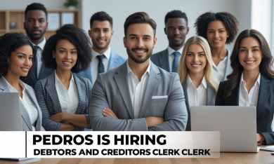 “Finance clerk processing invoices and reconciling accounts in an office.”