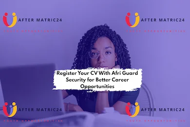 Job applicant registering their CV with Afri Guard Security through an online submission form