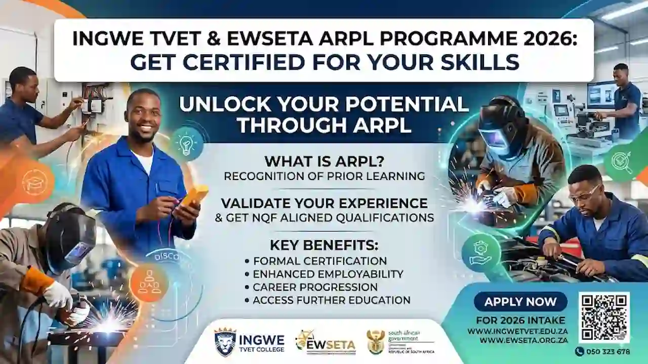 Ingwe TVET EWSETA ARPL Programme 2026 Get Certified for Your Skills