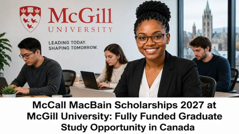 McCall MacBain Scholarships 2027 at McGill University Fully Funded Graduate Study Opportunity in Canada